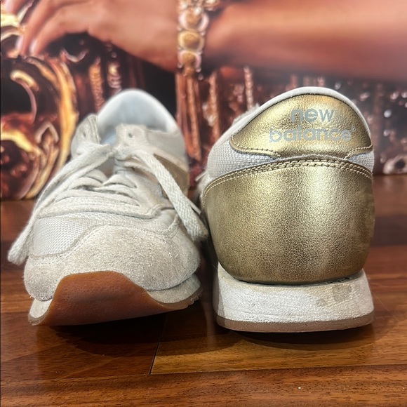New Balance Gold and White Sneakers, 9 - Picture 2 of 4